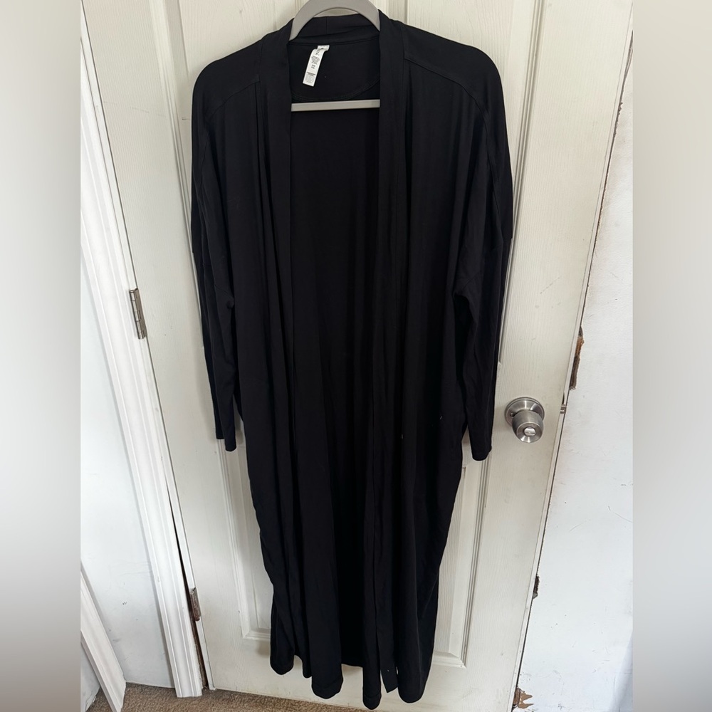 Athleta Modal Full Length Robe Lounge Black S/M - Picture 4 of 14